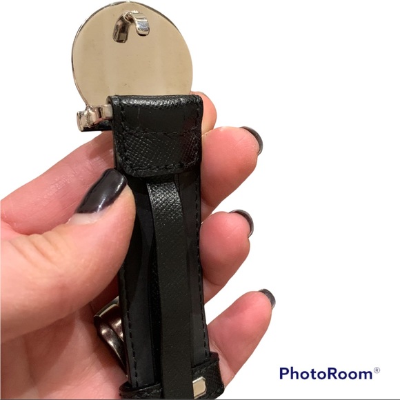 Vintage Ferragamo tailored 1” belt silver buckle textured leather S\M - Picture 3 of 5